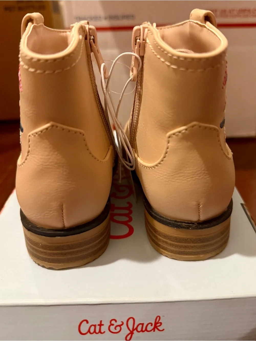 NWT Cat & Jack Toddler Whitley Pink Floral Embroidered Ankle Boots Size 8